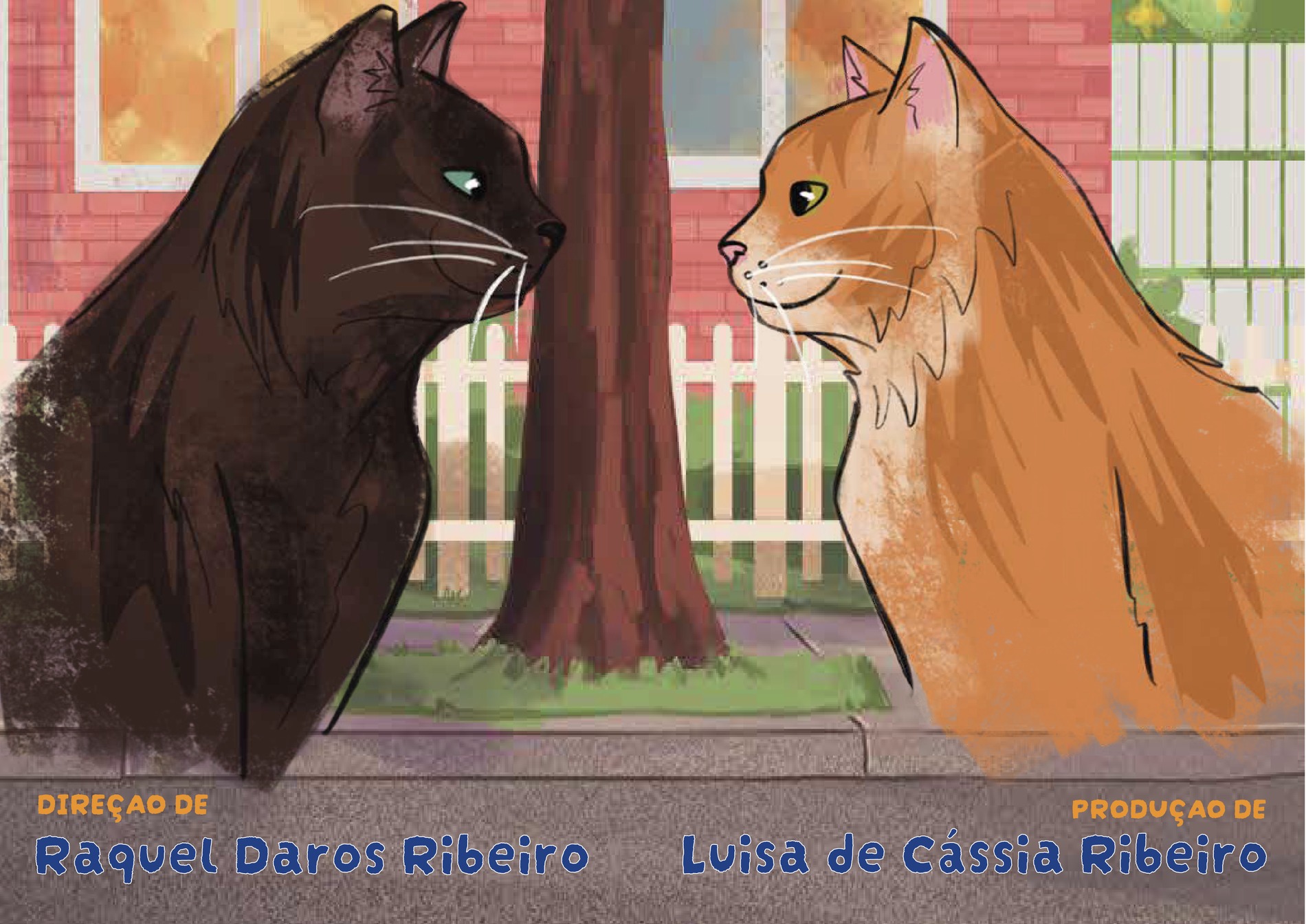 Encontro Felino — cena ilustrada